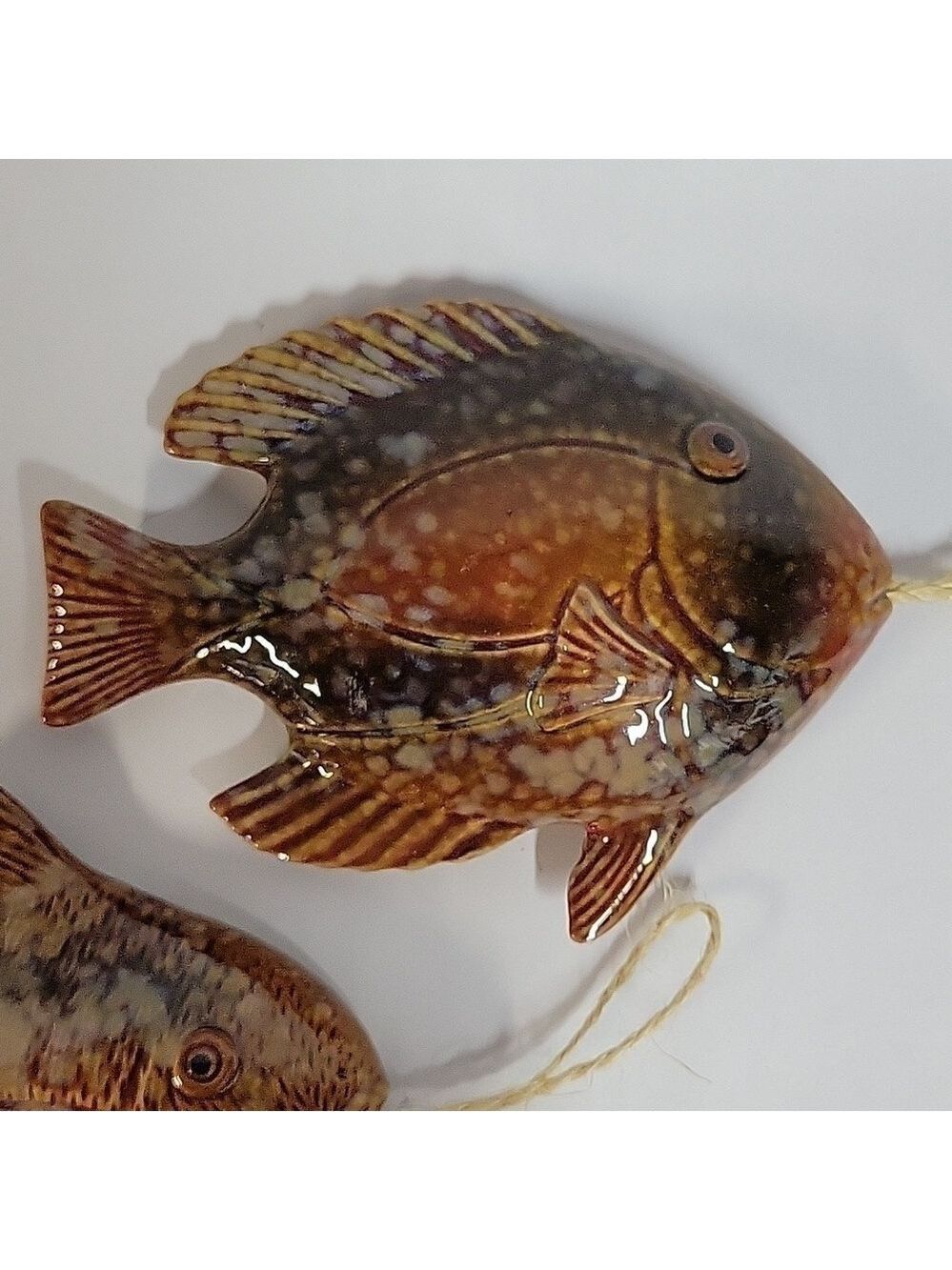Set of (2) Glazed Finish Studio Pottery Fish - Picture 8 of 8
